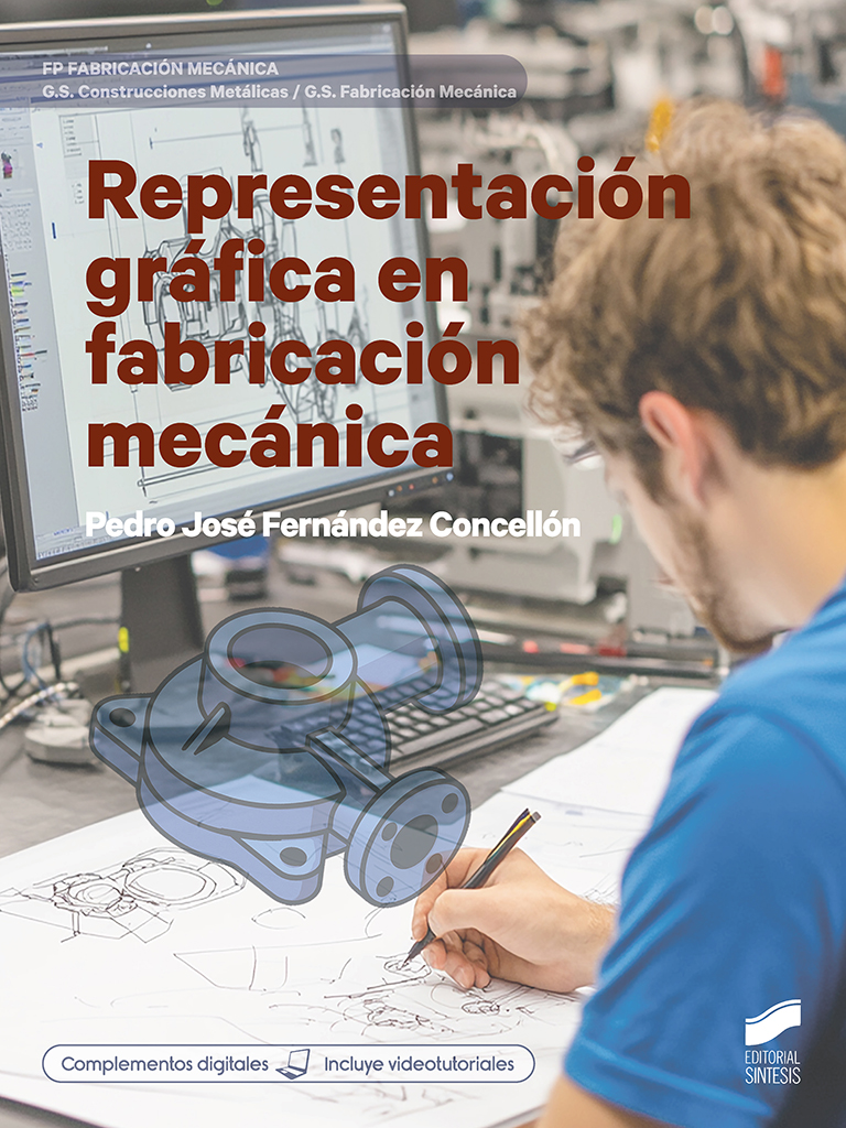 Portada del título representación gráfica en fabricación mecánica